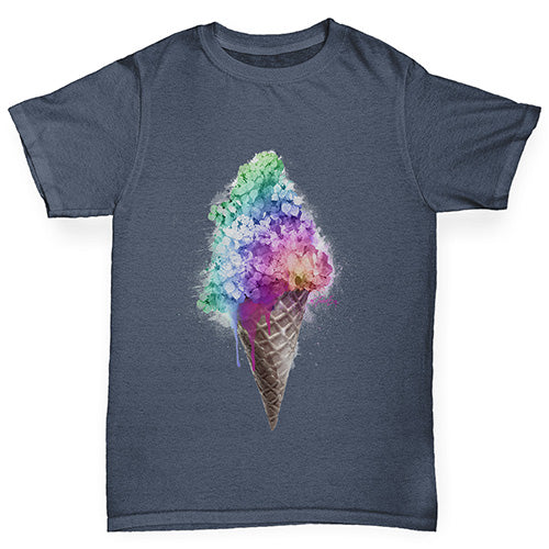 Boys funny tee shirts Ice Cream Bouquet Boy's T-Shirt Age 9-11 Dark Grey