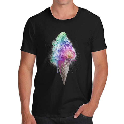 Funny Mens T Shirts Ice Cream Bouquet Men's T-Shirt Large Black