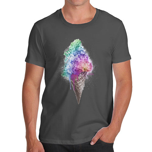 Funny Tee Shirts For Men Ice Cream Bouquet Men's T-Shirt Large Dark Grey