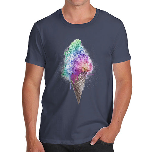 Funny Tee Shirts For Men Ice Cream Bouquet Men's T-Shirt Medium Navy