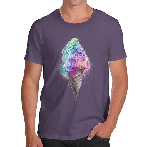 Funny T Shirts For Men Ice Cream Bouquet Men's T-Shirt Small Plum