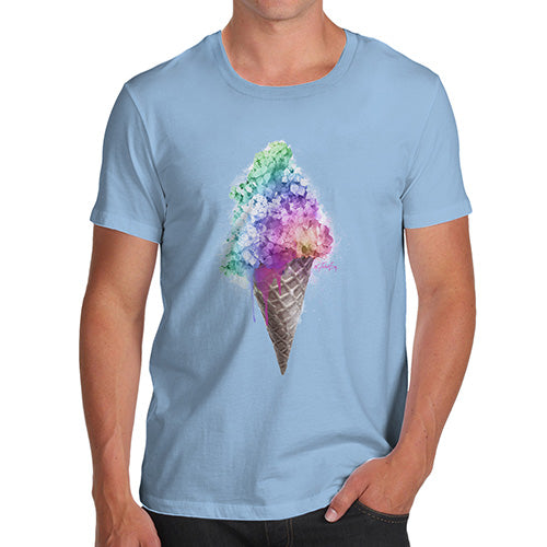Novelty T Shirts For Dad Ice Cream Bouquet Men's T-Shirt X-Large Sky Blue
