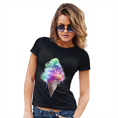 Funny Tee Shirts For Women Ice Cream Bouquet Women's T-Shirt X-Large Black