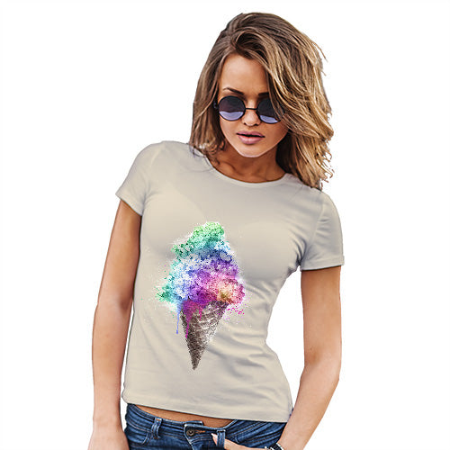 Womens Novelty T Shirt Christmas Ice Cream Bouquet Women's T-Shirt Large Natural