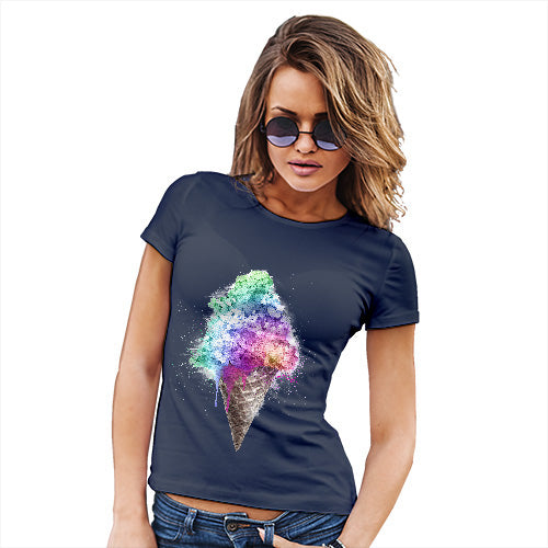 Funny T Shirts For Mum Ice Cream Bouquet Women's T-Shirt Small Navy