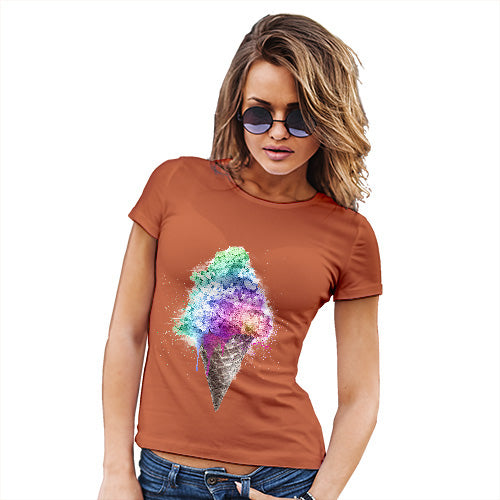 Funny Tshirts For Women Ice Cream Bouquet Women's T-Shirt X-Large Orange