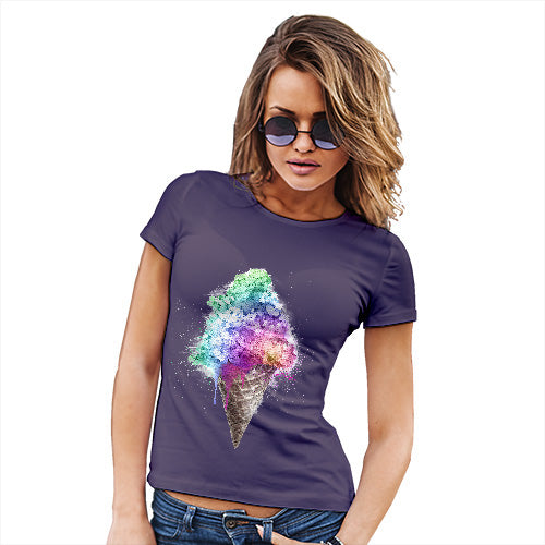 Funny T Shirts For Mum Ice Cream Bouquet Women's T-Shirt Small Plum