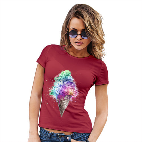 Womens Funny Tshirts Ice Cream Bouquet Women's T-Shirt Small Red