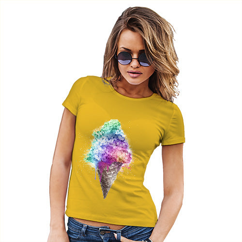 Funny T Shirts For Mom Ice Cream Bouquet Women's T-Shirt Small Yellow