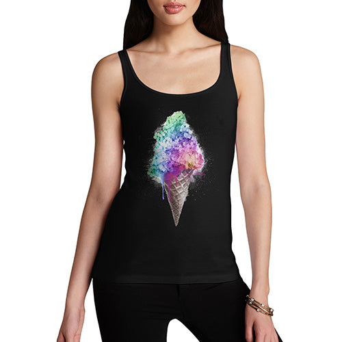 Funny Tank Tops For Women Ice Cream Bouquet Women's Tank Top Small Black