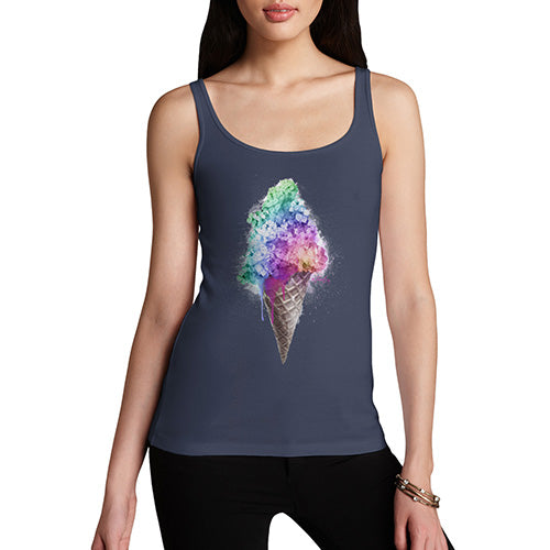 Funny Tank Top For Mom Ice Cream Bouquet Women's Tank Top Small Navy
