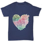 funny t shirts for girls Happy To Be Me Heart Girl's T-Shirt Age 5-6 Navy