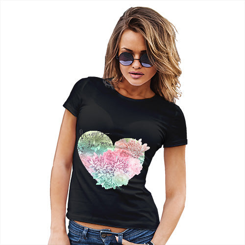 Funny Tshirts For Women Happy To Be Me Heart Women's T-Shirt Large Black