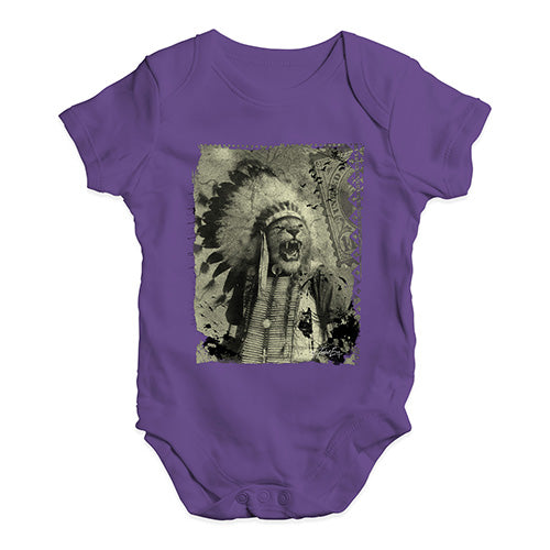 Native American Lion Baby Unisex Baby Grow Bodysuit