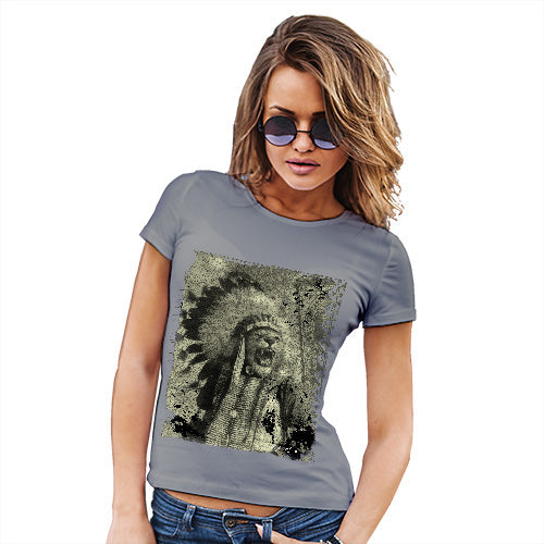 Funny Gifts For Women Native American Lion Women's T-Shirt Small Light Grey