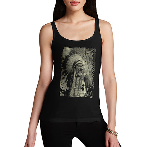 Funny Gifts For Women Native American Lion Women's Tank Top Large Black