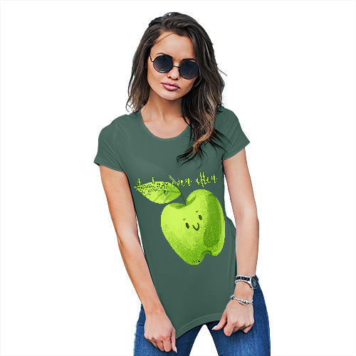 Funny Tee Shirts For Women Appley Ever After Women's T-Shirt X-Large Bottle Green