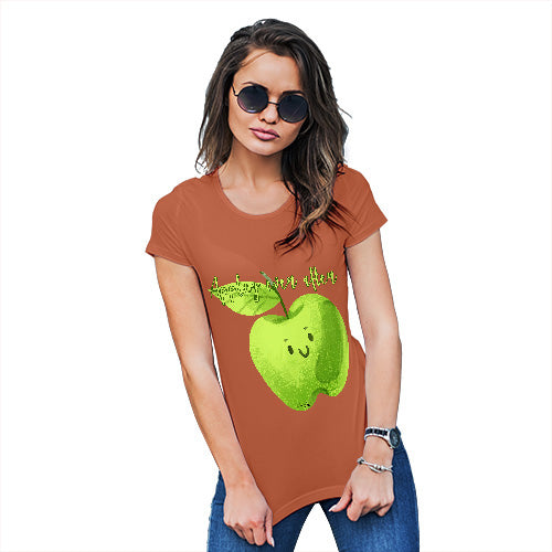 Womens Funny Sarcasm T Shirt Appley Ever After Women's T-Shirt Medium Orange
