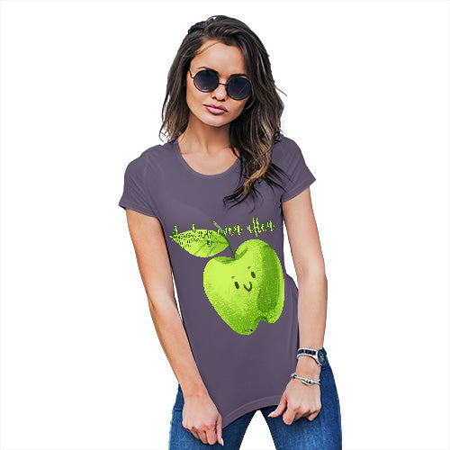 Funny T Shirts For Women Appley Ever After Women's T-Shirt X-Large Plum