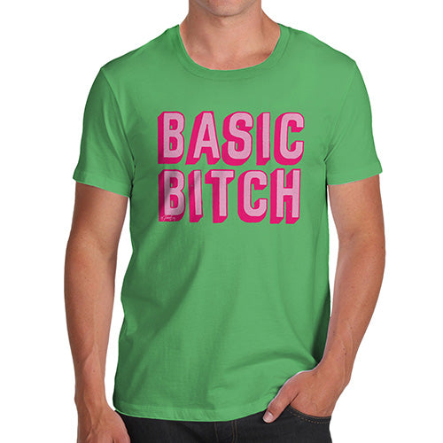 Funny Mens T Shirts Basic B-tch Men's T-Shirt Large Green