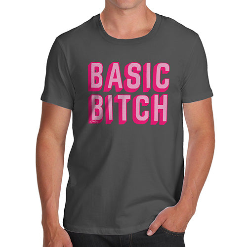 Mens Funny Sarcasm T Shirt Basic B-tch Men's T-Shirt X-Large Dark Grey