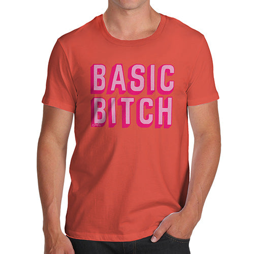 Funny T Shirts For Dad Basic B-tch Men's T-Shirt Medium Orange