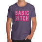 Funny Tee Shirts For Men Basic B-tch Men's T-Shirt Large Plum