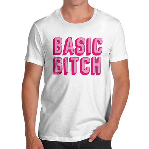 Funny T Shirts For Dad Basic B-tch Men's T-Shirt X-Large White