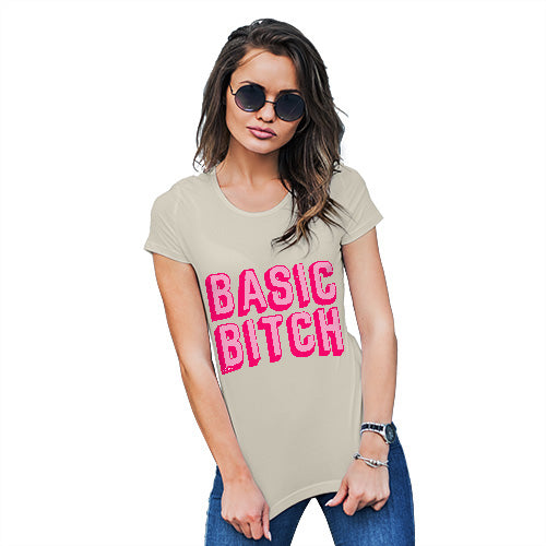 Funny T Shirts For Mum Basic B-tch Women's T-Shirt Small Natural