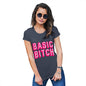 Womens Novelty T Shirt Basic B-tch Women's T-Shirt Medium Navy