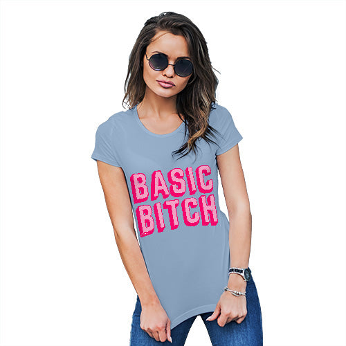 Womens Funny T Shirts Basic B-tch Women's T-Shirt Medium Sky Blue