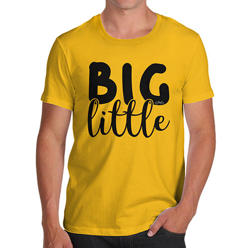 Funny Mens Tshirts Big Little Men's T-Shirt X-Large Yellow
