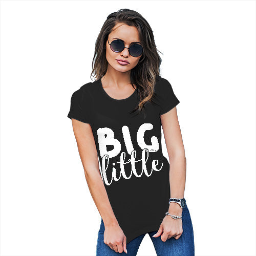 Funny Tshirts For Women Big Little Women's T-Shirt Large Black