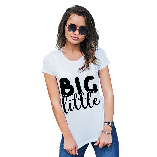 Novelty Tshirts Women Big Little Women's T-Shirt Medium White