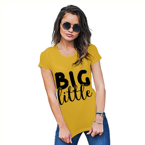 Funny T Shirts For Mom Big Little Women's T-Shirt Small Yellow