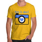 Funny T-Shirts For Men Sarcasm Born To Shoot Camera Men's T-Shirt Large Yellow