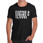 Mens Novelty T Shirt Christmas Coffee, Scrubs & Gloves Men's T-Shirt Large Black