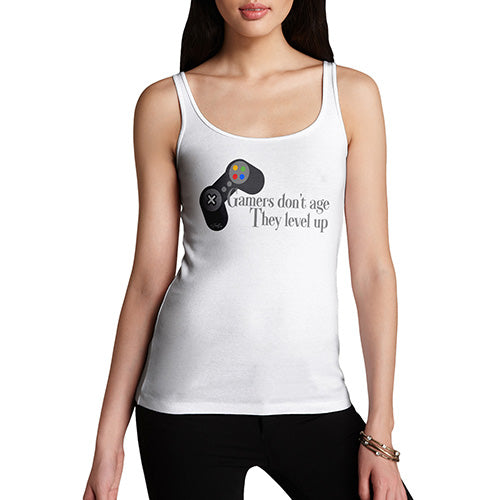 Funny Tank Top For Women Gamers Don't Age Women's Tank Top X-Large White