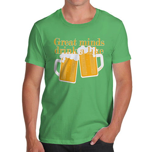 Funny Tshirts For Men Great Minds Drink A Like Men's T-Shirt Large Green