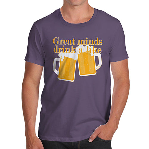 Funny Mens Tshirts Great Minds Drink A Like Men's T-Shirt Medium Plum