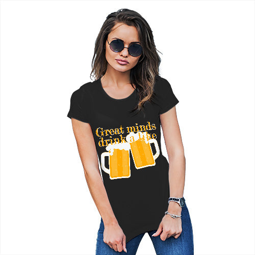 Funny T Shirts For Women Great Minds Drink A Like Women's T-Shirt X-Large Black