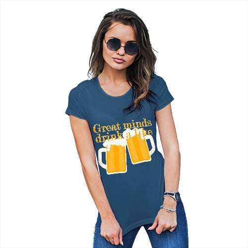 Funny T Shirts For Mum Great Minds Drink A Like Women's T-Shirt Large Royal Blue