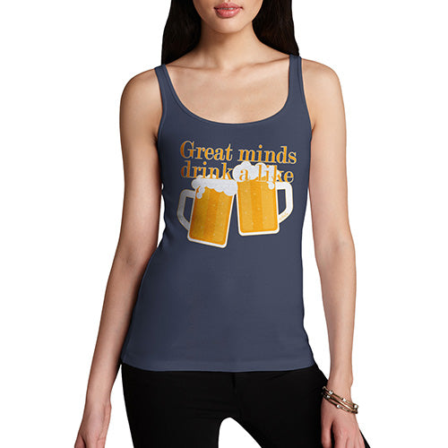 Funny Tank Tops For Women Great Minds Drink A Like Women's Tank Top Small Navy