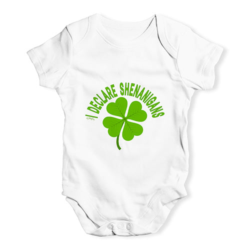 I Declare Shenanigans Baby Unisex Baby Grow Bodysuit