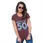 Womens Funny Sarcasm T Shirt Nifty At Fifty Women's T-Shirt Large Burgundy