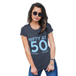 Novelty Tshirts Women Nifty At Fifty Women's T-Shirt Large Navy