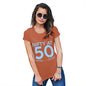 Funny Tee Shirts For Women Nifty At Fifty Women's T-Shirt Small Orange