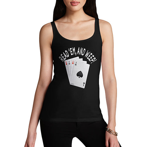Funny Tank Tops For Women Read 'Em And Weep Women's Tank Top X-Large Black