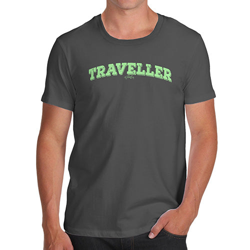 Funny Mens Tshirts Traveller Men's T-Shirt Medium Dark Grey