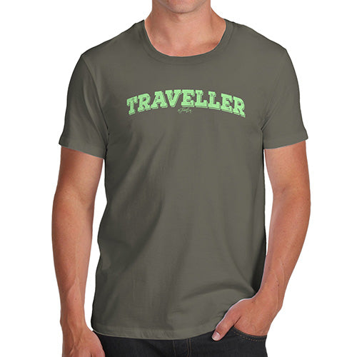 Funny Gifts For Men Traveller Men's T-Shirt Small Khaki